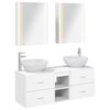 vidaXL Bathroom Furniture Set 5 pcs White Engineered Wood and Glass
