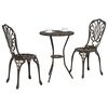 vidaXL Garden Bistro Set 3 pcs Bronze Aluminium