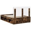 vidaXL Bed Frame Smoked Oak 120 x 190 cm Solid Pine Wood