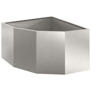 vidaXL Corner Planter Silver 60 x 60 x 35 cm Stainless steel