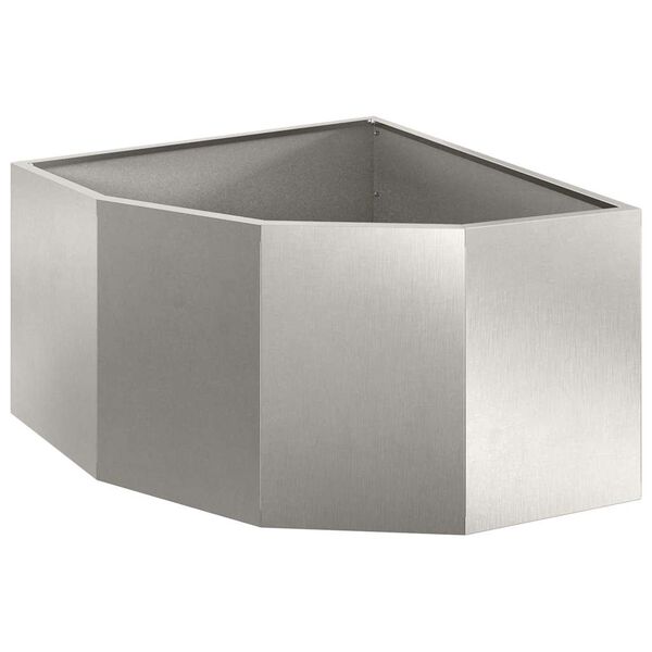 vidaXL Corner Planter Silver 60 x 60 x 35 cm Stainless steel
