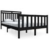 vidaXL Bed Frame without Mattress Black Solid Wood 120x200 cm