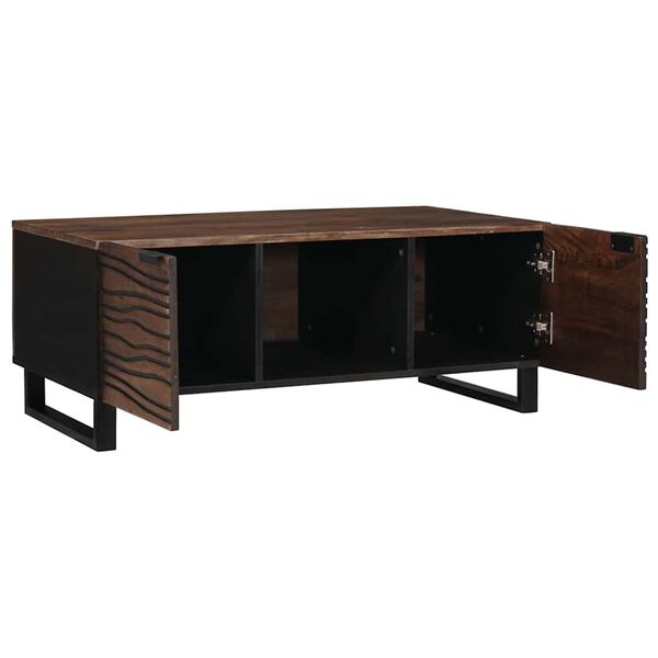 vidaXL Coffee Table Brown and Black 100 x 54 x 40 cm Solid Acacia wood