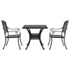 vidaXL Garden Table Set 3 pcs Black Cast Aluminium
