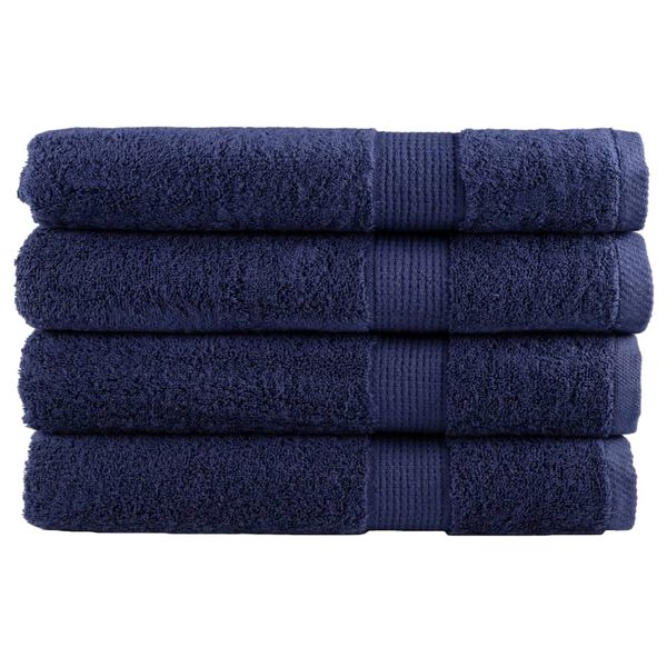 vidaXL Premium Sauna Towels "SOLUND" 4 pcs Navy Blue 80x200 cm 600 gsm
