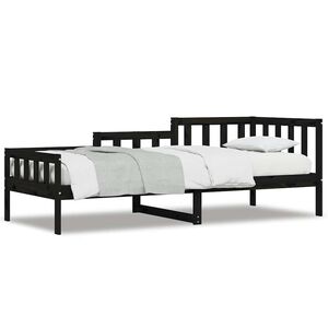 vidaXL Day Bed without Mattress Black 80x200 cm Solid Wood Pine