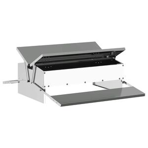 vidaXL Chicken Treadle Feeder Silver 75 x 53 x 20.5 cm