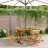 vidaXL Folding Garden Chairs 4 pcs Beige Poly Rattan and Solid Wood
