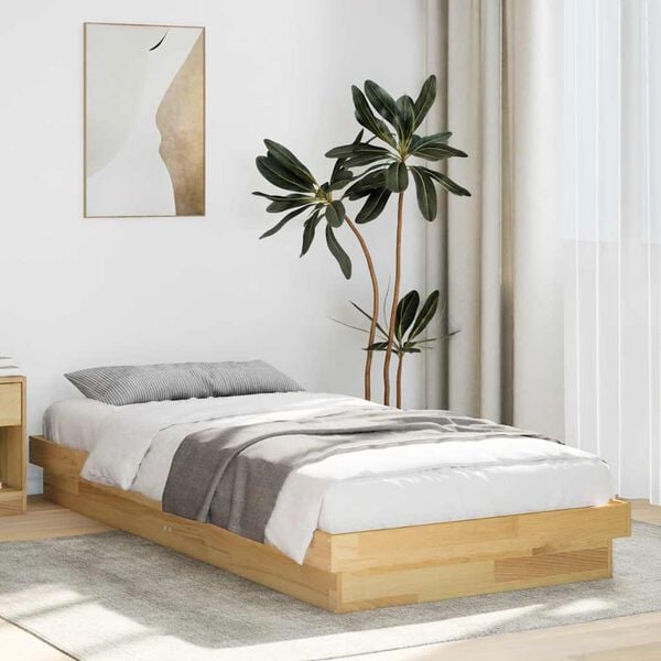 vidaXL Bed Frame Without Mattress 100x200 cm Solid Oak Wood