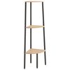 vidaXL 3-Tier Corner Shelf Light Brown and Black 45,5x31,5x120 cm