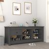 vidaXL Shoe Cabinet Grey 110x38x45.5 cm Solid Wood Pine