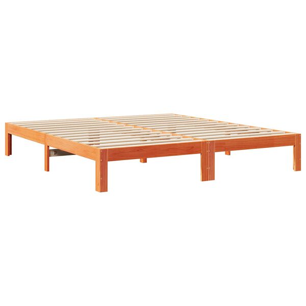 vidaXL Bed Frame without Mattress Wax Brown 160x200 cm Solid Wood Pine