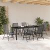 vidaXL Garden Dining Set 7 pcs Anthracite Powder-Coated Steel