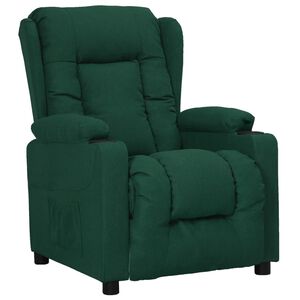 vidaXL Recliner Chair Dark Green Fabric