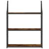 vidaXL 3-Tier Wall Shelf Smoked Oak 60x21x78.5 cm Engineered Wood
