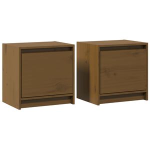 vidaXL Bedside Cabinets 2 pcs Honey Brown 40x30.5x40 cm Solid Pinewood