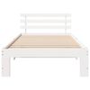 vidaXL Bed Frame with Headboard White 100 x 200 cm Solid Pine Wood