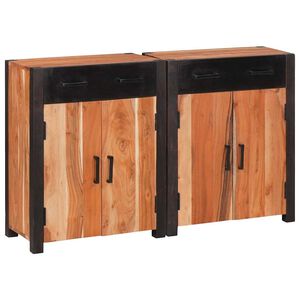 vidaXL Sideboard 2 pcs Brown 110 x 30 x 75 cm Solid Acacia wood