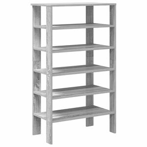 vidaXL Shoe Rack Grey Sonoma 61x32x105 cm Engineered Wood