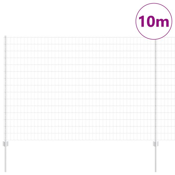 vidaXL Fence with Post Silver 1.6 x 10 m Steel