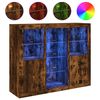 vidaXL Sideboards with LED Lights 3 pcs Smoked Oak Engineered Wood