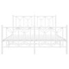 vidaXL Metal Bed Frame without Mattress with Footboard White 135x190cm