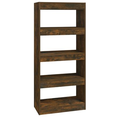vidaXL Book Cabinet/Room Divider Smoked Oak 60x30x135 cm Engineered Wood
