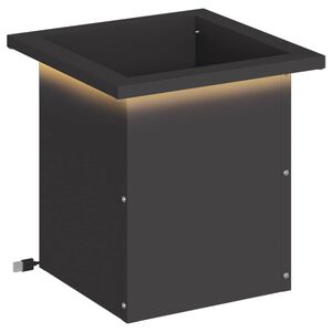 vidaXL Garden Planter with LED Black 30 x 30 x 30 cm Steel