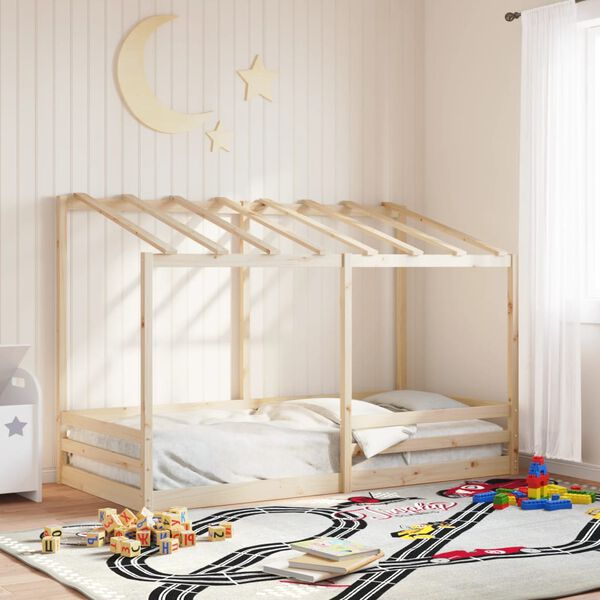 vidaXL Kids' Bed with Roof 80x200 cm Solid Wood Pine
