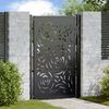 vidaXL Garden Gate Black 100x150 cm Steel Flame Design