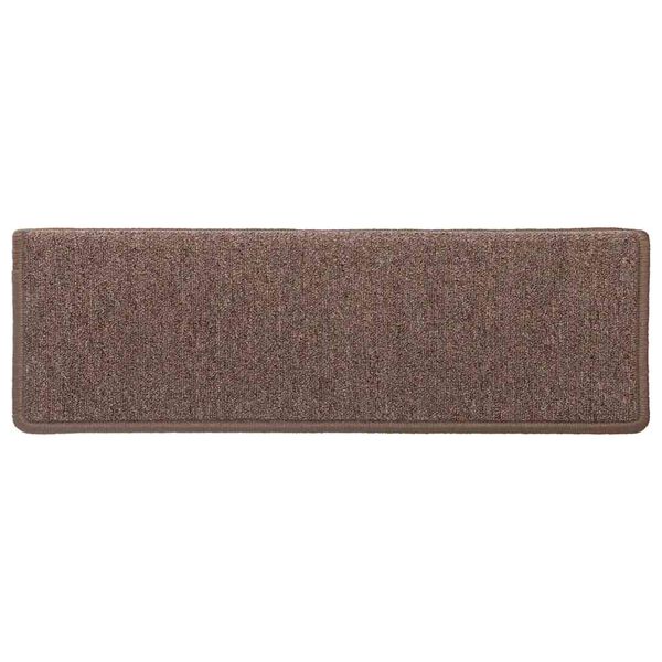 vidaXL Stair Mats 30 pcs 65x21x4 cm Brown Rectangular Edge