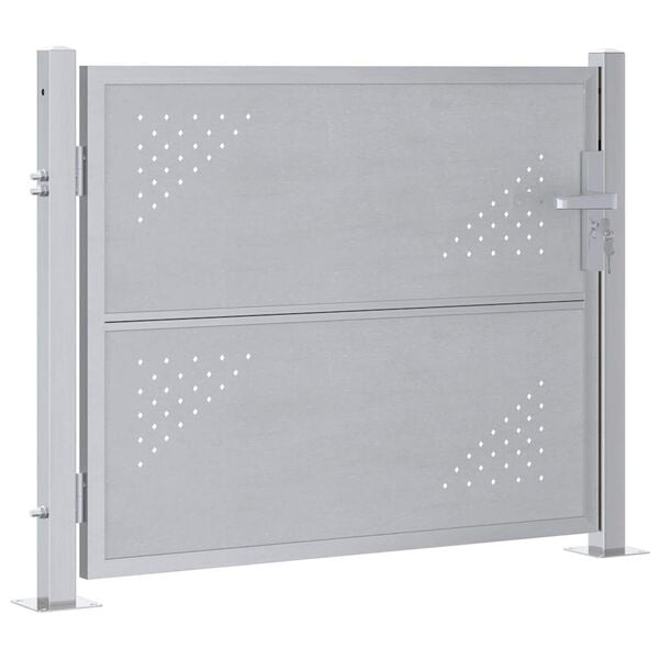 vidaXL Garden Gate with Lock Silver 100 x 75 cm Stainless Steel