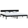 vidaXL Bed Frame without Mattress Black Solid Wood Super King