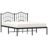 vidaXL Metal Bed Frame without Mattress with Headboard Black 140x190cm