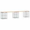 vidaXL Garden Bench Gabion Design 203x31x42 cm Solid Wood Pine