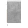 vidaXL Wall-mounted Bedside Cabinet with LED Lights Concrete Grey
