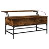 vidaXL Coffee Table Smoked Oak 100x50x45 cm Engineered Wood and Metal