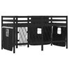 vidaXL Kids' Loft Bed with Curtains without Mattress White&Black 80x200 cm