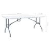 vidaXL Folding Garden Table White 180x72x72 cm HDPE