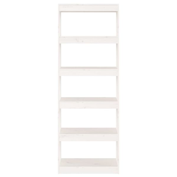 vidaXL Book Cabinet/Room Divider White 60x30x167.5 cm Solid Wood Pine