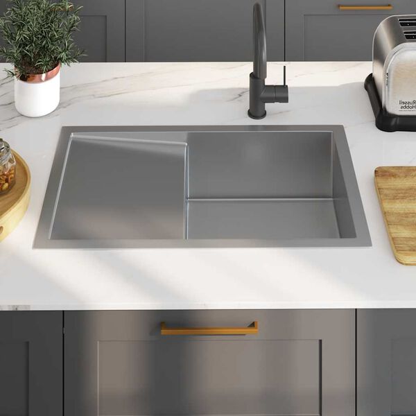 vidaXL Handmade Kitchen Sink Stainless Steel