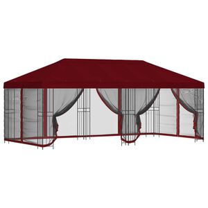 vidaXL 6 x 3 m Burgundy Polyester and Steel 190 gsm