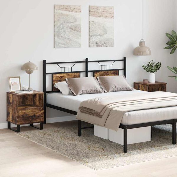 vidaXL Bedside Cabinets 2 pcs Smoked Oak 40x35x50 cm Engineered Wood