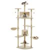 vidaXL Cat Tree with Sisal Scratching Posts 203 cm Beige and White