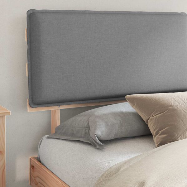 vidaXL Bed Frame with Upholstered Headboard Light Grey 200 x 200 cm
