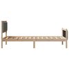 vidaXL Bed frame Brown and dark grey 90 x 200 cm Solid pine wood