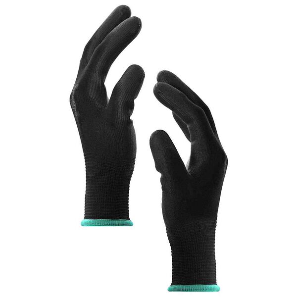 vidaXL Work Gloves 24 pcs Black 11 / XXL Polyester