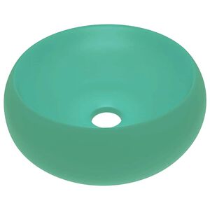 vidaXL Luxury Wash Basin Round Matt Light Green 40x15 cm Ceramic