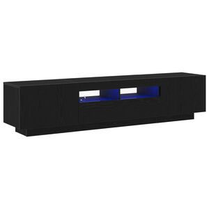 vidaXL TV Cabinet Set 2 pcs Black 180 x 35 x 40 cm Engineered Wood