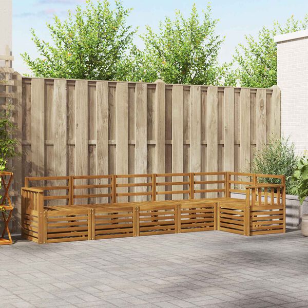 vidaXL Sofa Sets 6 pcs Natural Solid Acacia Wood